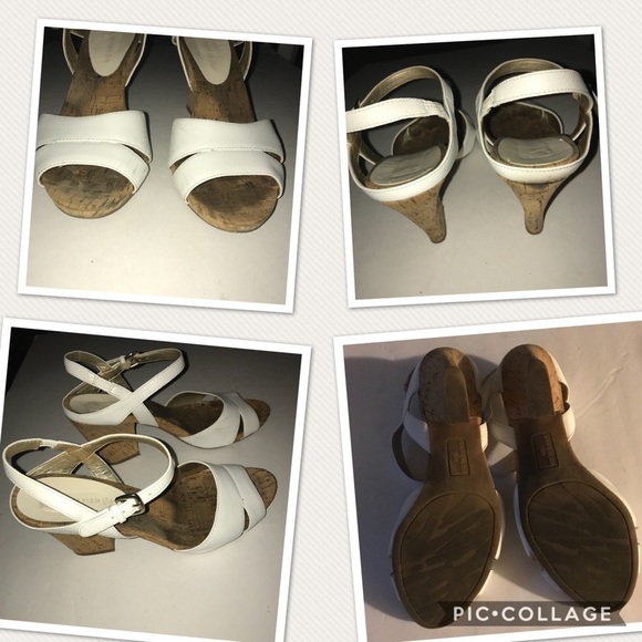 AK Anne Klein Iflex Cork Heel White Slingback Shoe - Picture 7 of 7